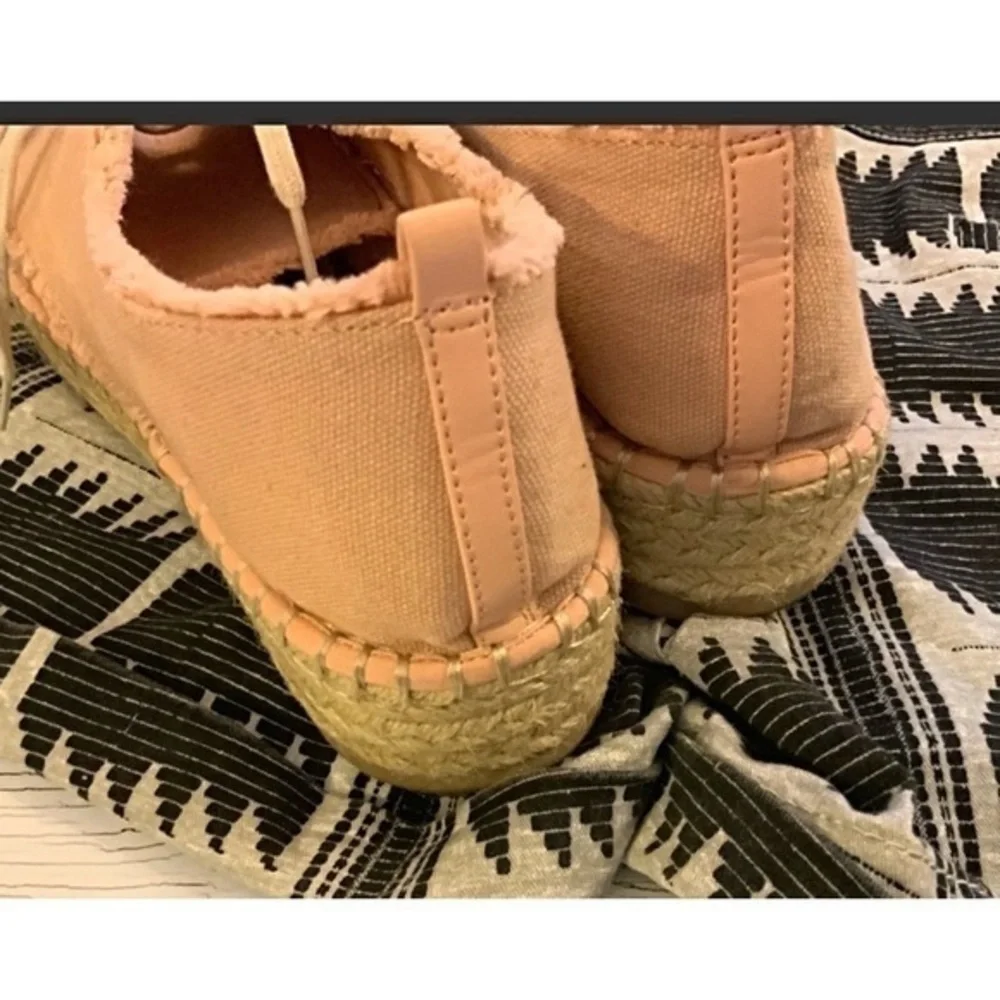 DV peach canvas Platform espadrille sneaker